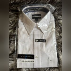 White Cotton Non-Iron Men's Button Down Shirt